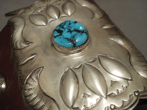 Mind Blowing Vintage Hige Navajo Turquoise Silver Ketoh Bracelet