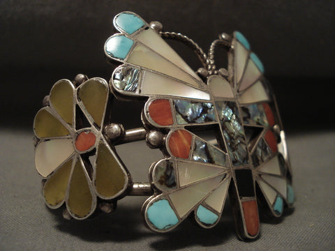 Museum Earlier Vintage Zuni Huge Zuni Butterfly Silver Bracelet