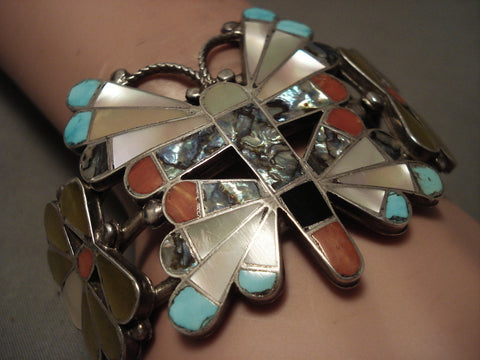 Museum Earlier Vintage Zuni Huge Zuni Butterfly Silver Bracelet