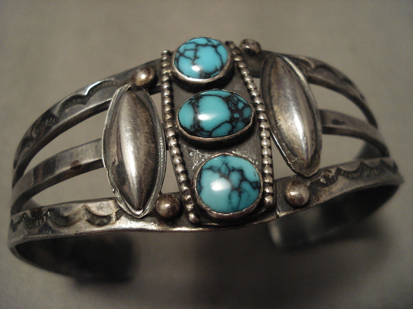 Museum Vintage Navajo Lone Mountain Turquoise Silver Bracelet