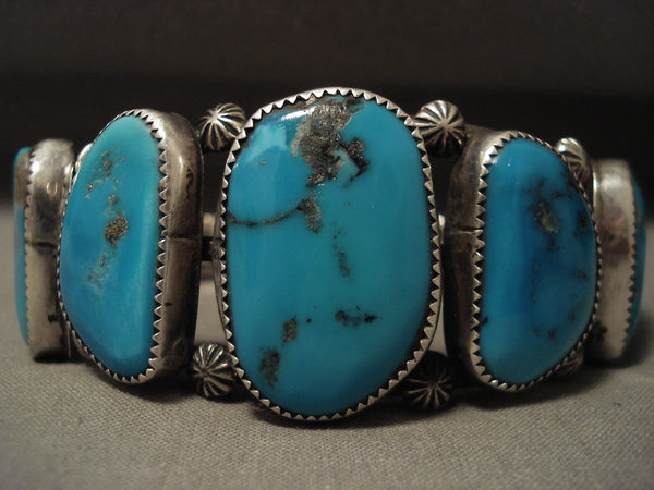 Museum Vintage Navajo Old Morenci Turquoise Silver Bracelet