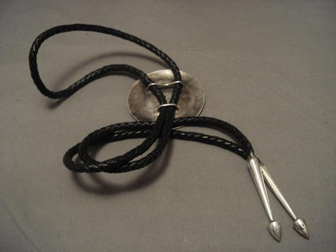 Huge Vintage Hopi Preston Monongye Eagle Silver Bolo Tie-wow!!!