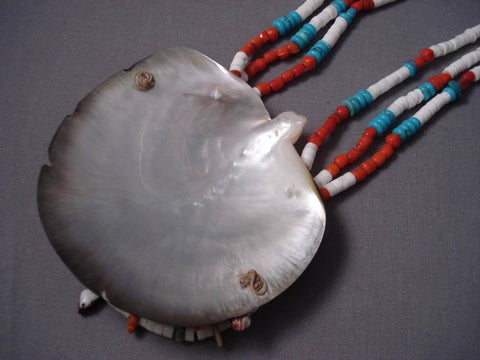 Bizarre Vintage Santo Domingo Turquoise Shell Necklace Old