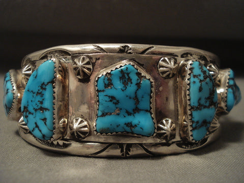 Museum Vintage 1950's Navajo Turquoise Silver Bracelet