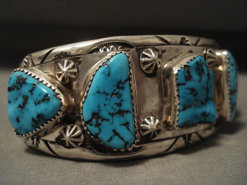 Museum Vintage 1950's Navajo Turquoise Silver Bracelet