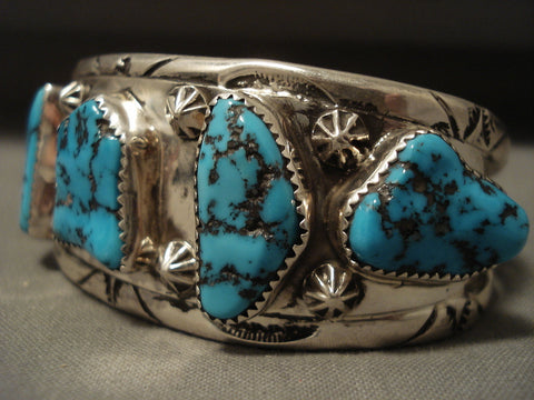 Museum Vintage 1950's Navajo Turquoise Silver Bracelet