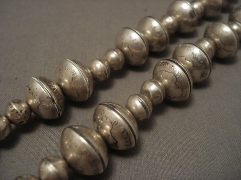 Quality Old Navajo 166 Gram Earlier 1900's Silver Coin Necklace