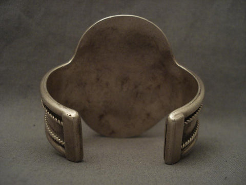 Museum Old Navajo Lone Mountain Turquoise Silver Fork Bracelet
