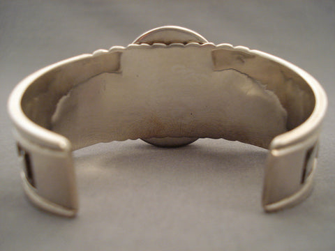 Intense And Extreme Inlay Vintage Navajo Turquoise Silver Bracelet