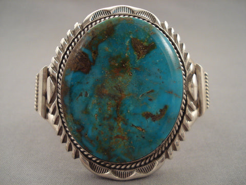 Bulbous Turquoise Navajo Silver Bracelet