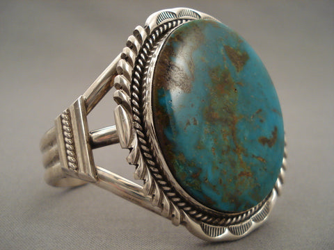 Bulbous Turquoise Navajo Silver Bracelet