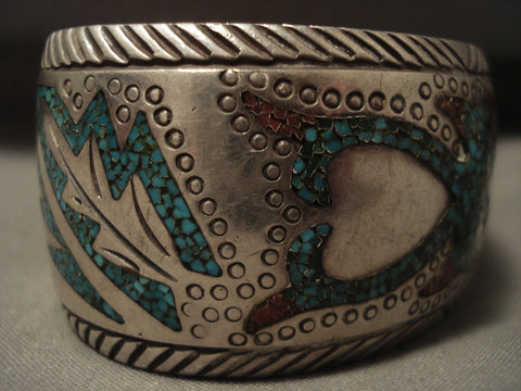 Advaqnced Technique 'Protruding Center' Turquoise Coral Silver Bracelet