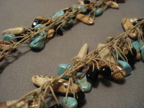 Dramatic Vintage Navajo relaxed Turquoise Necklace Old