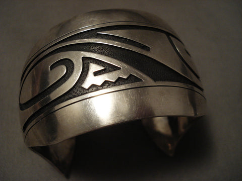 Museum Vintage Navajo 'Mosaic Water Wave' Silver Bracelet