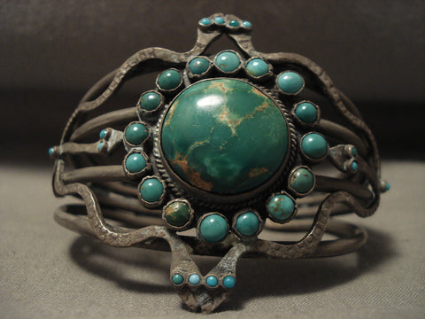 Late 1800's / Early 1900's Opulent Vintage Navajo Cerrillos Turquoise Bracelet
