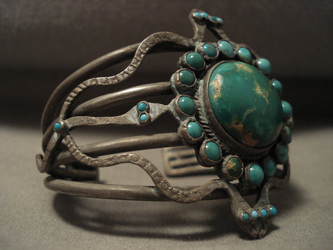 Late 1800's / Early 1900's Opulent Vintage Navajo Cerrillos Turquoise Bracelet