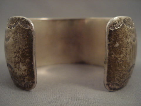 Museum Vintage Navajo Spider Turquoise Silver Sun Bracelet Old