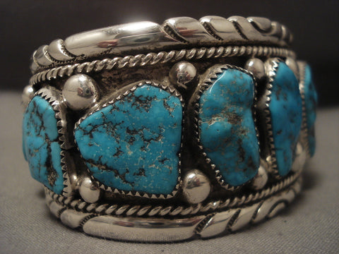 Massive Vintage Zuni Robert Bernice Leekya Turquoise Bracelet