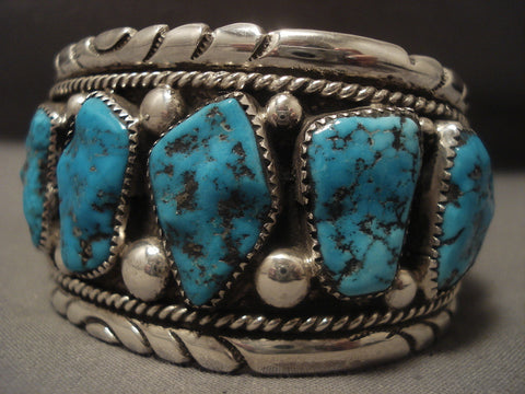 Massive Vintage Zuni Robert Bernice Leekya Turquoise Bracelet