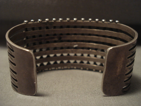 Museum Vintage Zuni/ Navajo Snake Eyes Turquoise Silver Bracelet