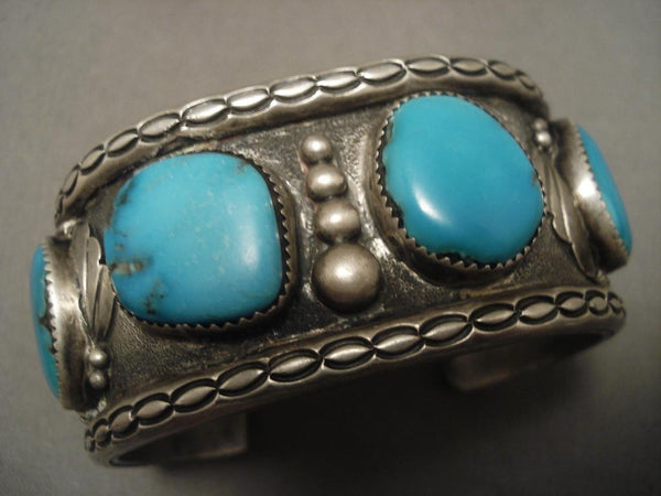 Big Old Vintage Navajo 1950's Turquoise Silver Bracelet