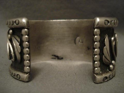 Big Old Vintage Navajo 1950's Turquoise Silver Bracelet