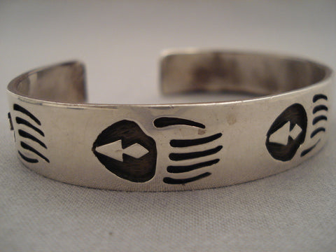 Unique And Rare Vintage San Felipe Silver 'Long Paw' Bracelet Old