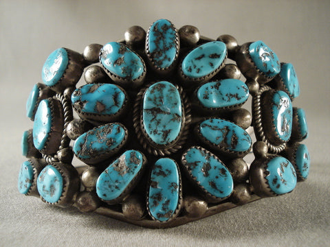 100 Grams Huge Old Navajo Turquoise Silver Bracelet