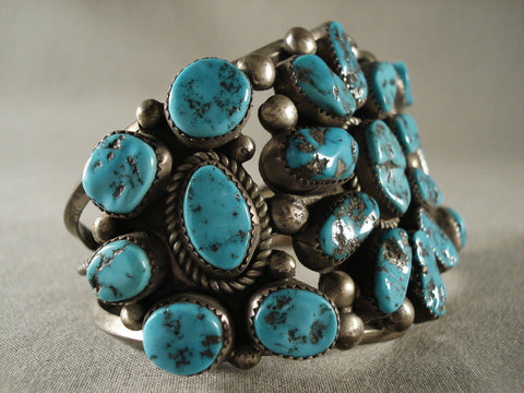 100 Grams Huge Old Navajo Turquoise Silver Bracelet