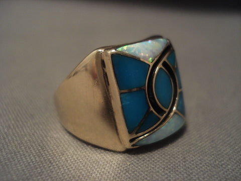 Mind Boggling Vintage Navajo blue Cairco Lake Turquoise Silver Bracelet Old