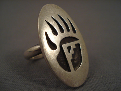 Impressive Vintage Hopi Silver Ring Old