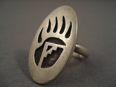 Impressive Vintage Hopi Silver Ring Old