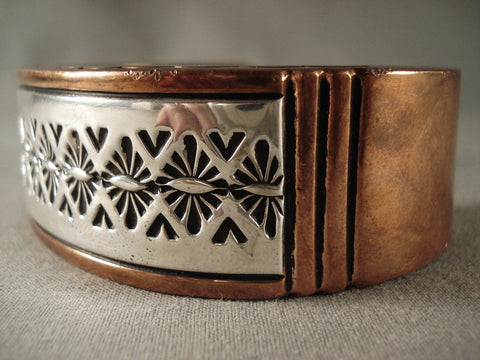 240 Gram Hvy Old Navajo Silver Copper Bracelet