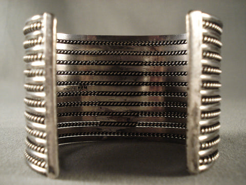 One Of The Finest Intage Navajo Malachite Silver Bracelet