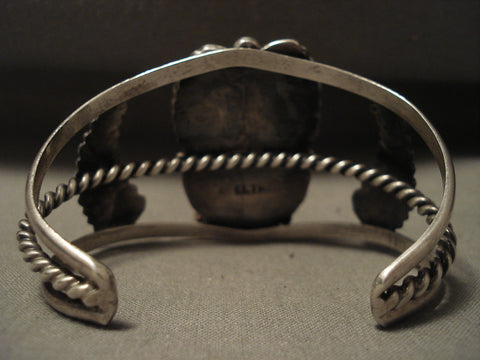 Museum Vintage Navajo :intense Indian Mountain Turquoise' Silver Bracelet Old
