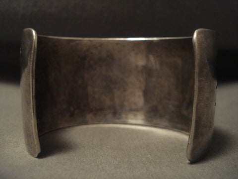 Museum Vintage Navajo 'Silver Bird And Spirit' Silver Bracelet Old
