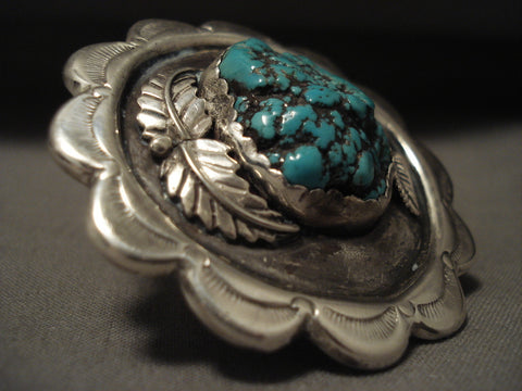 The Biggest Vintage Zuni Turquoise Silver Ring Old