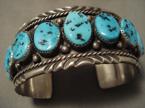 Museum Vintage Navajo 'Vibrant Blue Turquoise' Silver Bracelet