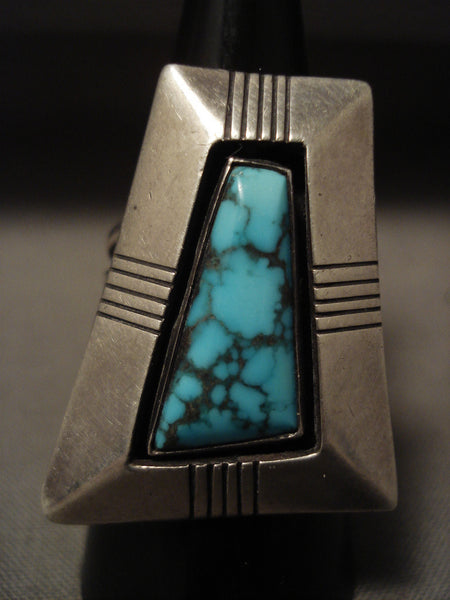 Important Vintage Navajo Johnny Mike Begay Lone Mountain Turquoise Ring