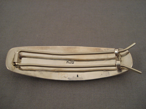 Famous Kee Joe Benally Turquoise Vintage Navajo Silver Hair Barrette
