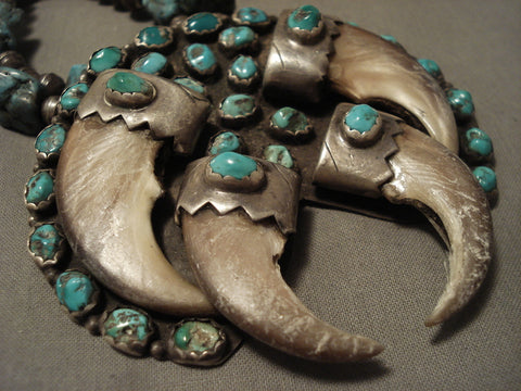 The Best Vintage Navajo Turquoise Silver Real Squash Blossom Necklace Old