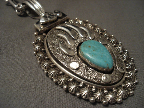 123 Gram Hefty Famous Artist Ben Begaye Turquoise Silver Necklace