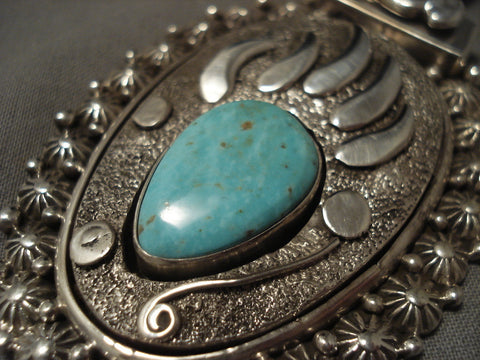 123 Gram Hefty Famous Artist Ben Begaye Turquoise Silver Necklace