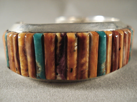 Inlay Genius Vintage Navajo Silver Bracelet