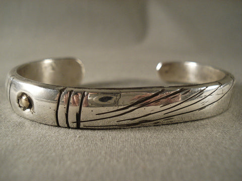 Ingot Hand Wrought Vintage Navajo Jimmie King Silver Bracelet