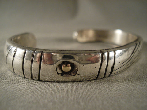 Ingot Hand Wrought Vintage Navajo Jimmie King Silver Bracelet