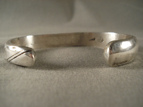 Ingot Hand Wrought Vintage Navajo Jimmie King Silver Bracelet