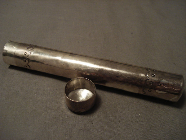 Important Vintage Navajo Kee Joe Benally (d.) Silver Cigar Case Old Vtg
