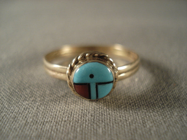 Solid 14k Gold Vintage Zuni Ring