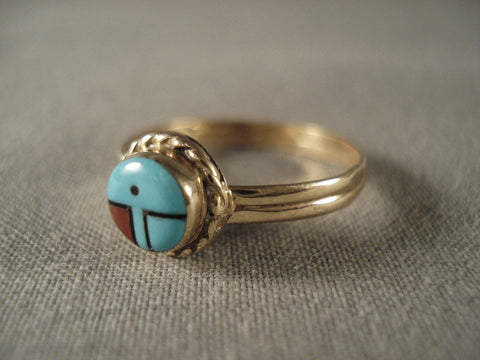 Solid 14k Gold Vintage Zuni Ring